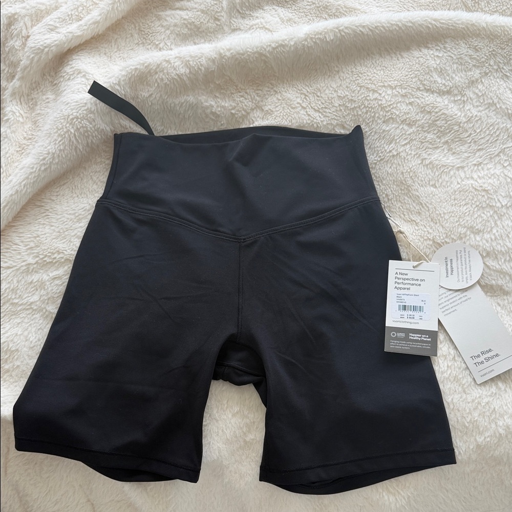 Vuori Black High-Rise Performance Bike Shorts